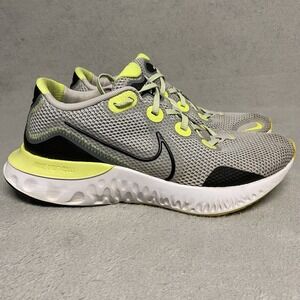 Nike Renew Run Shoes‎ Mens 9.5 Gray Volt Mesh Cushioned Athletic Sneaker